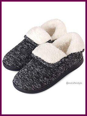 Fuzzy Fleece Lined Memory Foam Boot Slippers Non-Skid Indoor Outdoor